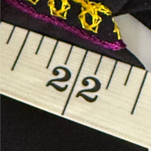 Sharagano Black Blouse sz XL  with Purple Embroidery - Picture 7 of 11